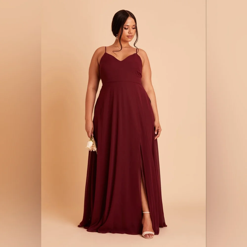 Birdy Grey Adelle Chiffon Cabernet Red Bridesmaid Dress Women's Plus Size 2X - Picture 3 of 13